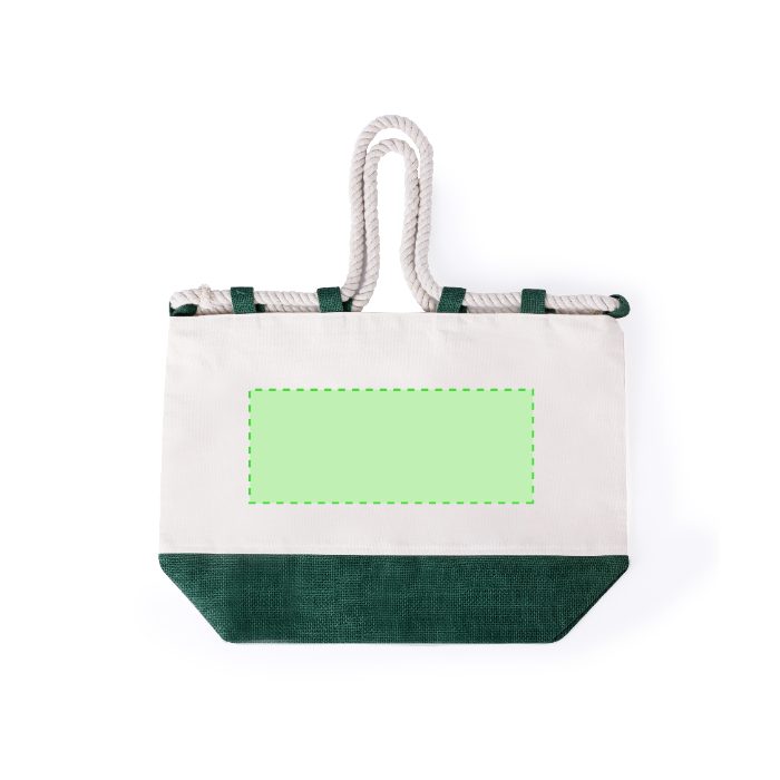Cara trasera (hasta 30 × 12 cm) — Bolsa de tela Belesi