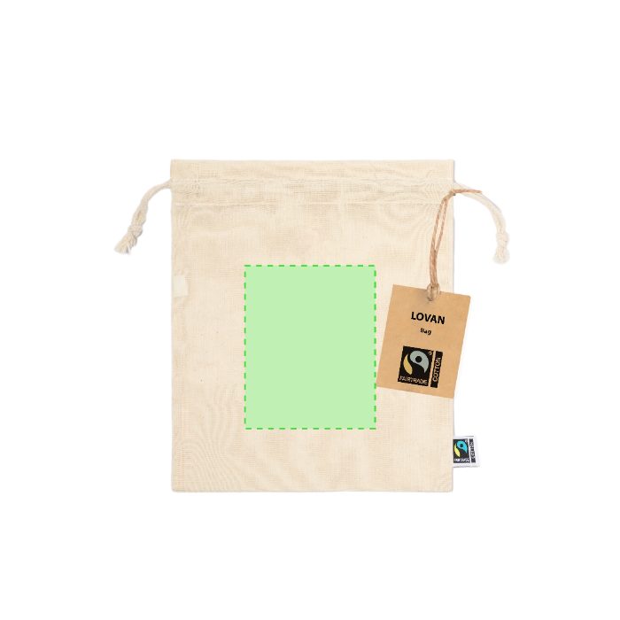 Cara frontal (hasta 8 × 10 cm) — Bolsa de tela Lovan