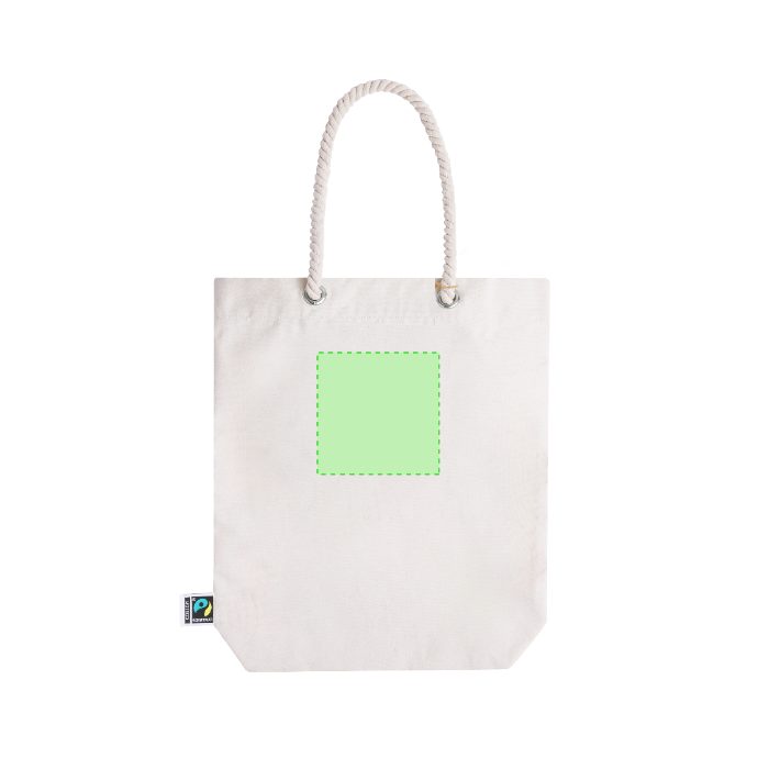 Detalle pequeño en el frontal (hasta 14 × 14 cm) — Bolsa de tela Hexa