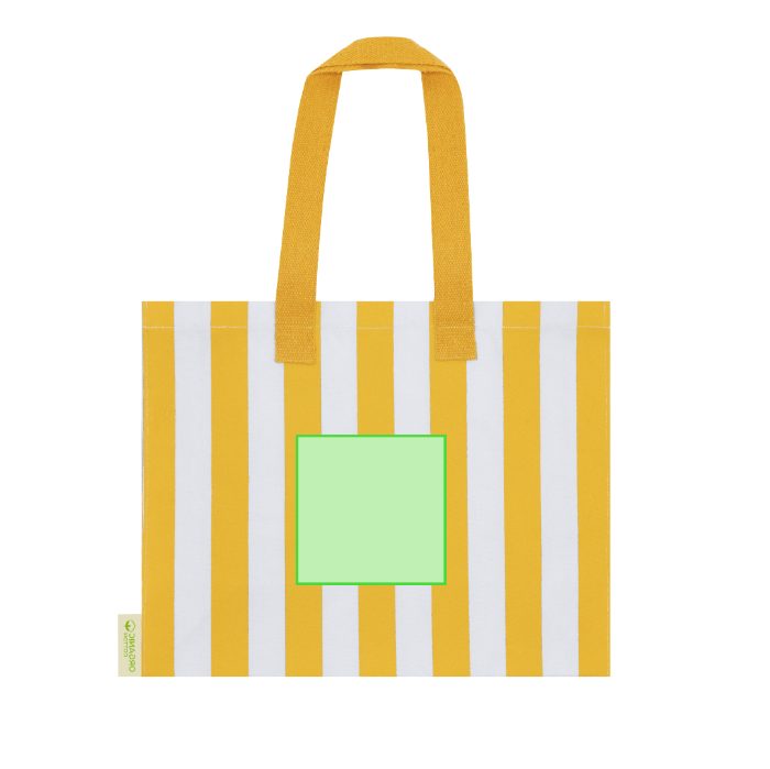 Detalle pequeño en el frontal (hasta 14 × 14 cm) — Bolsa de tela Marylis