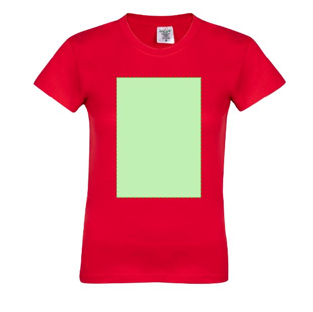 Frontal (hasta 22 × 30 cm) — Camiseta de mujer WCS150