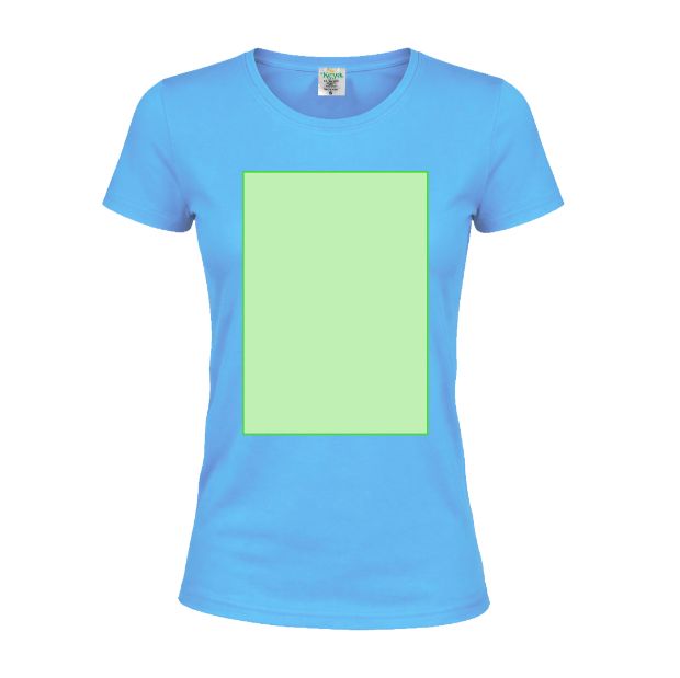 Frontal (hasta 22 × 30 cm) — Camiseta de mujer WCS180