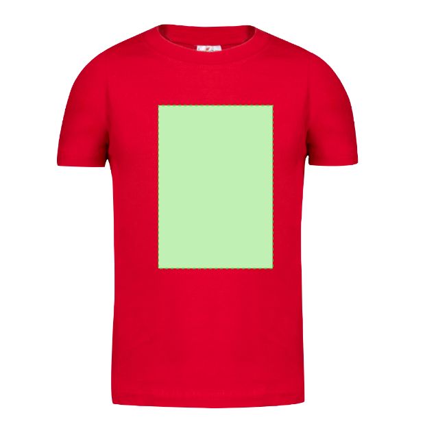 Frontal (hasta 22 × 30 cm) — Camiseta infantil YC150