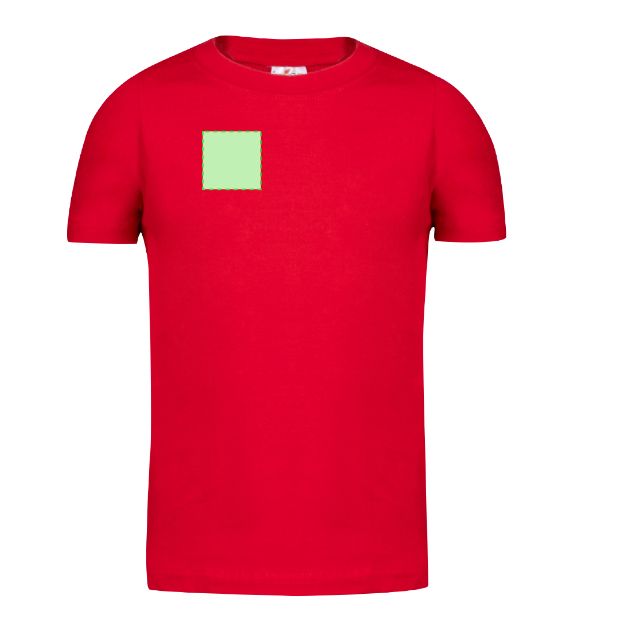 Pecho derecho (hasta 8 × 8 cm) — Camiseta infantil YC150