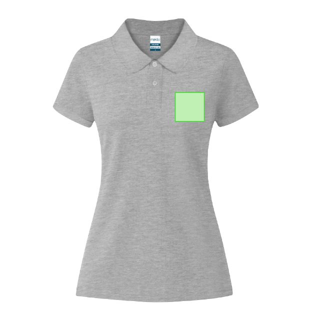 Pecho izquierdo (hasta 8 × 8 cm) — Polo de mujer Koupan