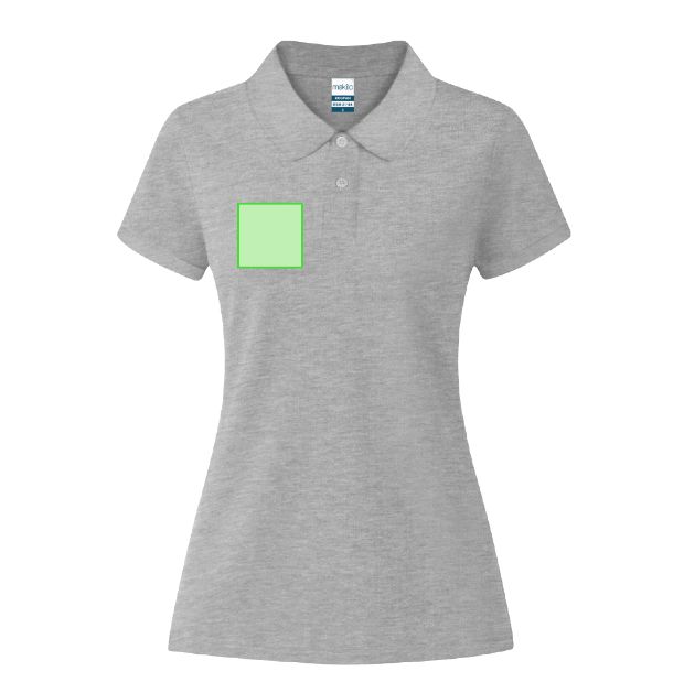 Pecho derecho (hasta 8 × 8 cm) — Polo de mujer Koupan