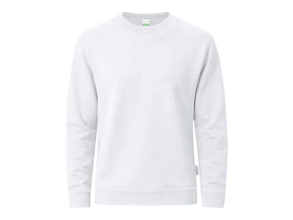 [21297001101] Sudadera de algodón orgánico personalizada con impresión DTF — Skelton (Blanco, XS)