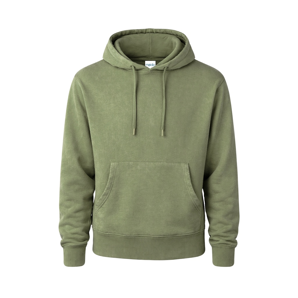 [18011227101] Sudadera con capucha efecto lavado personalizada con impresión DTF — Grea (Verde oscuro, XS)